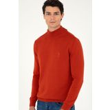 U.S. Polo Assn. Erkek Slim Fit Yarım Boğazlı Kiremit Basic Kazak 50288887-vr031