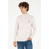 U.S. Polo Assn. Erkek Slim Fit Yarım Boğazlı Taş Melanj Basic Kazak 50293499-VR225 - 2XL