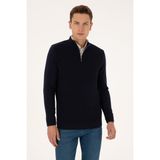 U.S. Polo Assn. Erkek Slim Fit Yarım Fermuarlı Lacivert Kazak 50307830-VR033 - XL