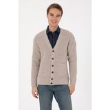 U.S. Polo Assn. Erkek V Yaka Cepli Taş Triko Hırka 50314960-VR049 - M