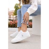 U.S. Polo Assn. Fran Rahat Düz Taban Günlük Kadın Sneaker Spor Ayakkabı Beyaz