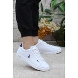 U.S. Polo Assn. Franco 3pr Anatomik Unisex Sneaker Ayakkabı Kauçuk Taban Suni Deri Malzeme - Beyaz - Lacivert