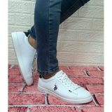 U.S. Polo Assn. Franco Beyaz Düz Taban Unisex Spor Ayakkabı Rahat Sneaker