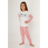 U.S. Polo Assn. Girl Beyaz Pembe Kız Çocuk Uzun Kol Pijama Takım - Krem - 10 - 11 Yaş