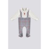 U.S. Polo Assn. Gri Melanj Kadife Bebek Tulum - 0 - 3 Ay