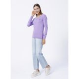 U.S. Polo Assn. GTD02-BSK22 V Yaka Düz Pembe Kadın Kazak