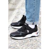 U.s.polo Assn Husky 4Fx Sıyah Beyaz Comfort Casual Gunluk Spor Ayakkabısı
