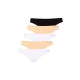 U.s. Polo Assn. Kadın 5'Li Kıl Lastikli Slip (Siyah-Beyaz-Ten-Beyaz-Ten)