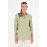 U.S. Polo Assn. Kadın Açık Haki Uzun Kollu Tunik Gömlek 50293568-VR183 - 38