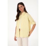 U.S. Polo Assn. Kadın Açık Haki Uzun Kollu Tunik Gömlek 50306390-VR183 - Haki-1070 - 42