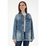 U.S. Polo Assn. Kadın Açık Mavi Jean Tunik Gömlek 50291134-DN0021 - Light Blue