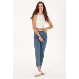 U.S. Polo Assn. Kadın Açık Mavi Mom High Waist Fit Jean Pantolon 50297476-Dn0027 - 40 - Dropsuz