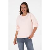 U.S. Polo Assn. Kadın Açık Pembe Şardonlu Bisiklet Yaka Basic Sweatshırt 50313586-VR078