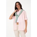U.S. Polo Assn. Kadın Açık Pembe Uzun Kollu Tunik Gömlek 50306390-VR078 - 40