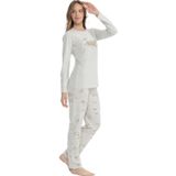 U.S. Polo Assn. Kadın Bej Melanj Yuvarlak Yaka Pijama Takımı Pls 025K.1Aes7.Tr1.A.2Ou.P2.Km11