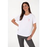 U.S. Polo Assn. Kadın Beyaz Bisiklet Yaka Tişört 50300703-VR013
