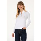 U.S. Polo Assn. Kadın Beyaz Fermuarlı Dik Yaka Sweatshirt 50313564-VR013