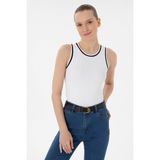 U.S. Polo Assn. Kadın Beyaz Kolsuz Bisiklet Yaka Tişört 50305857-vr013