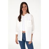 U.S. Polo Assn. Kadın Beyaz Uzun Kollu Çizgili Tunik Gömlek 50299320-VR013 - 36
