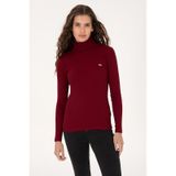 U.S. Polo Assn. Kadın Bordo Balıkçı Yaka Sweatshırt 50313430-VR014