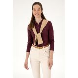 U.S. Polo Assn. Kadın Bordo Basic Polo Yaka Sweatshırt 50313593-VR177