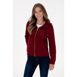 U.S. Polo Assn. Kadın Bordo Fermuarlı Kapüşonlu Basic Sweatshirt 50307769-VR014