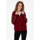 U.S. Polo Assn. Kadın Bordo Kapüşonlu Fermuarlı Sweatshirt 50297354-vr014