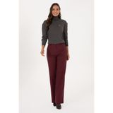 U.S. Polo Assn. Kadın Bordo Loose Fit Kanvas Pantolon 50316913-VR177