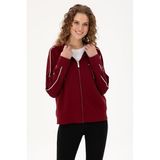 U.S. Polo Assn. Kadın Bordo Sweatshirt 50297354-VR014, Kırmızı, L