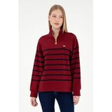 U.S. Polo Assn. Kadın Bordo Sweatshirt 50298989-VR014, Kırmızı, M