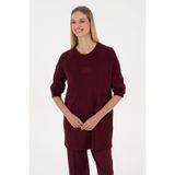 U.S. Polo Assn. Kadın Bordo Uzun Bisiklet Yaka Sweatshirt 50315623-VR177