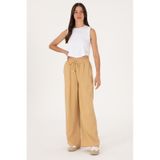 U.S. Polo Assn. Kadın Camel Loose Relax Fit Kanvas Pantolon 50300357-vr015