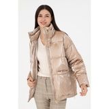 U.S. Polo Assn. Kadın Camel Renkli Kolsuz Mont 50289602-VR015 Günlük Stil ve Düz Yaka - 40