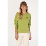 U.S. Polo Assn. Kadın Fıstık Yeşili Bisiklet Yaka Basic Sweatshırt 50313565-VR087