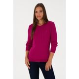 U.S. Polo Assn. Kadın Fuşya Bisiklet Yaka Basic Kazak 50307763-VR023