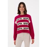 U.S. Polo Assn. Kadın Fuşya Bisiklet Yaka Kazak 50294259-VR023