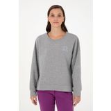 U.S. Polo Assn. Kadın Gri Melanj Basic Bisiklet Yaka Sweatshirt 50296919-vr086