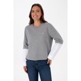 U.S. Polo Assn. Kadın Gri Melanj Gömlek Detaylı Bisiklet Yaka Sweatshirt 50315303-VR086