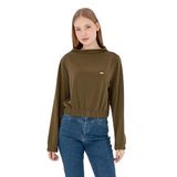 U.S. Polo Assn. Kadın Haki Sweatshirt 50298171-VR027, Yeşil, L