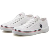 U.S. Polo Assn. Kadın Havuz Taban 101341018 Sneaker 38 Beyaz Keten Malzeme ile Düz Tabanlı