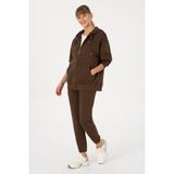 U.S. Polo Assn. Kadın Kahverengi Şardonlu Jogger Eşofman Altı 50313581-VR029 - Kahverengi-200 - 3XL