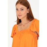 U.S. Polo Assn. Kadın Kiremit Kısa Kollu Bluz 50264222-VR031