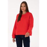 U.S. Polo Assn. Kadın Kırmızı Bisiklet Yaka Basic Sweatshırt 50313565-VR030