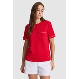 U.S. Polo Assn. Kadın Kırmızı Bisiklet Yaka Basic Tişört 50323552-VR030