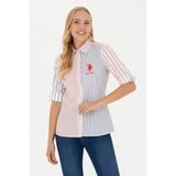 U.S. Polo Assn. Kadın Kırmızı Gömlek Desenli 50263884-VR030 - 36