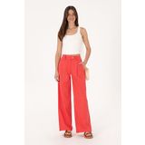 U.S. Polo Assn. Kadın Kırmızı Loose Fit Kanvas Pantolon 50300631-vr213