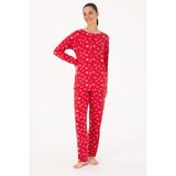 U.S. Polo Assn. Kadın Kırmızı Pijama Takım 50318877-VR030