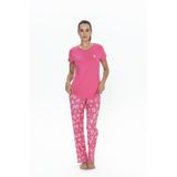 U.S. Polo Assn. Kadın Kısa Kollu Pijama Takımı, Fusya, L Beden