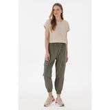 U.s. Polo Assn. Kadın Koyu Haki Pantolon (Kanvas-Chino) 50300356-VR111, Yeşil, 38