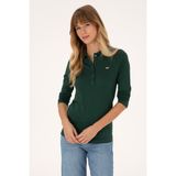 U.S. Polo Assn. Kadın Koyu Yeşil Basic Polo Yaka Sweatshırt 50313593-VR079 - M